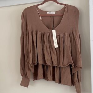mustard seed babydoll blouse